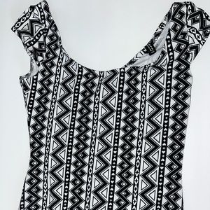 Black and White Bodycon Dress